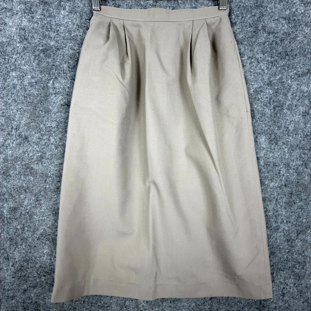 Vintage Womens A-Line Skirt 5/6 Beige Office Neutral Career Formal Business